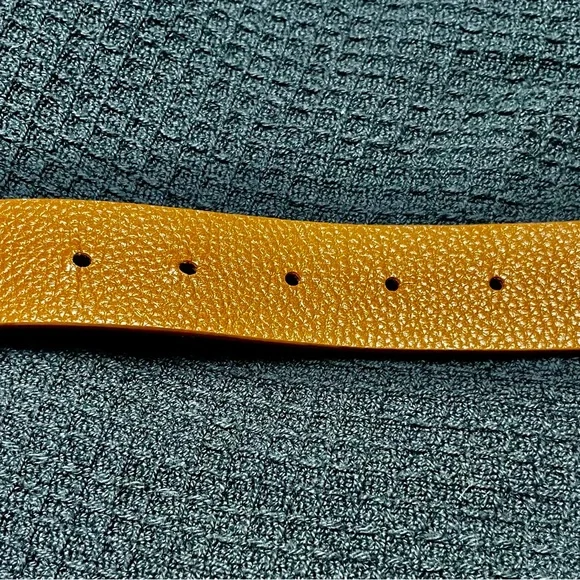 J. McLaughlin Reversible Brown Belt with Gold Buckle - Picture 3 of 12